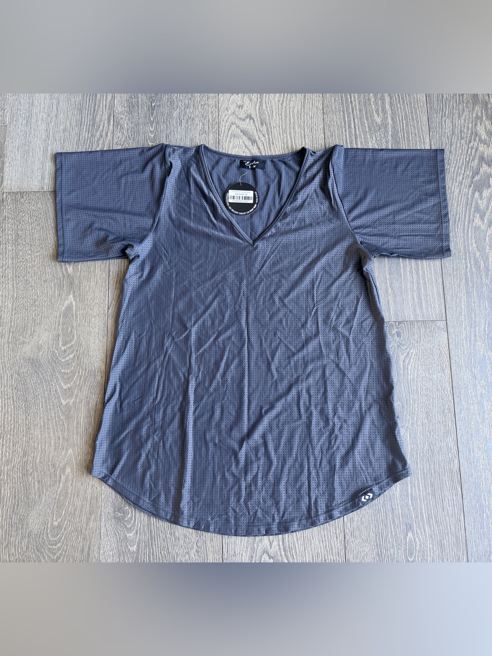 Exotica Charcoal Basketball Bball Mesh V-Neck Boyfriend Tee Size Small/Medium